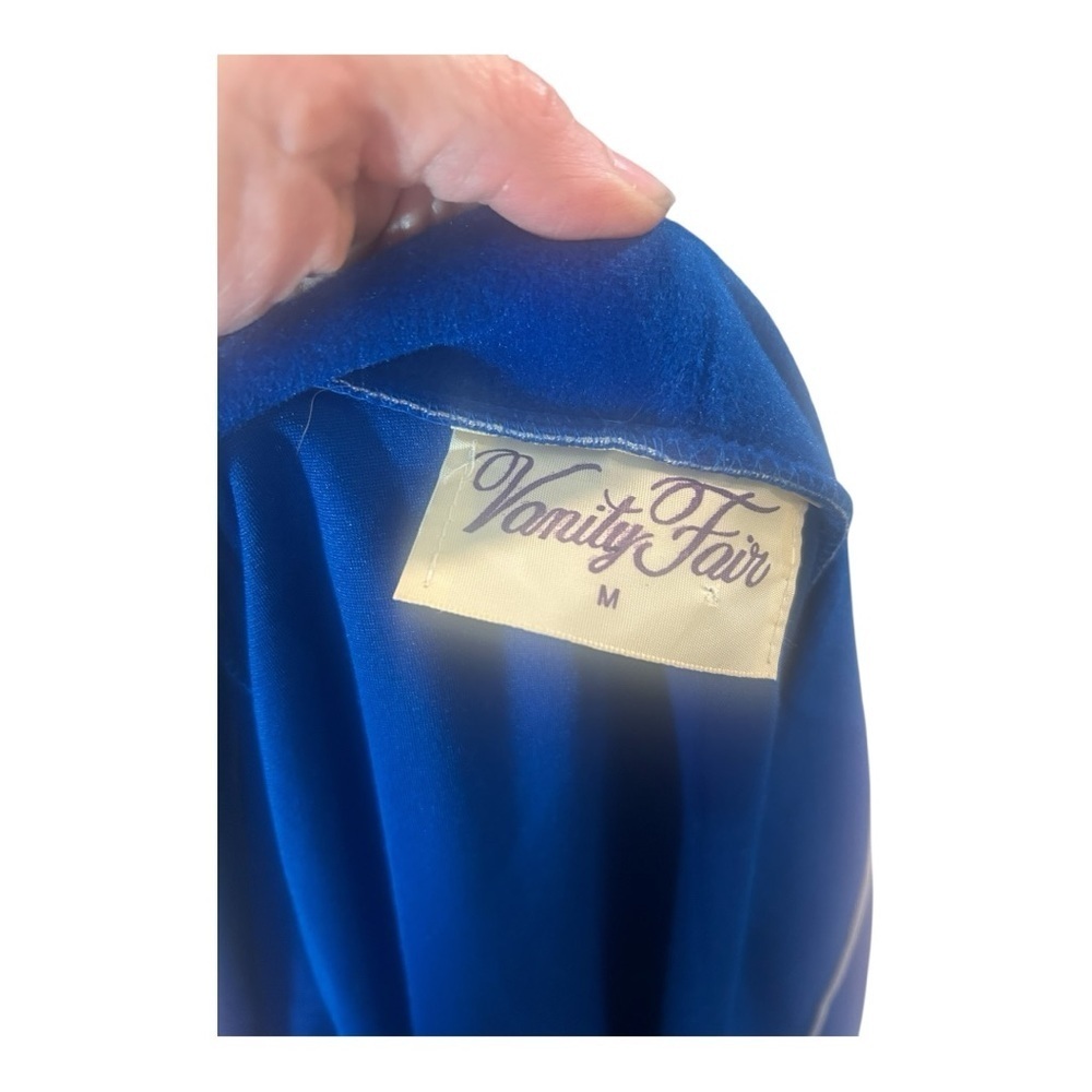 Vintage Vanity Fair “SheVelva” Sapphire Blue Velvet Robe – NWT Medium Deadstock - Picture 3 of 6